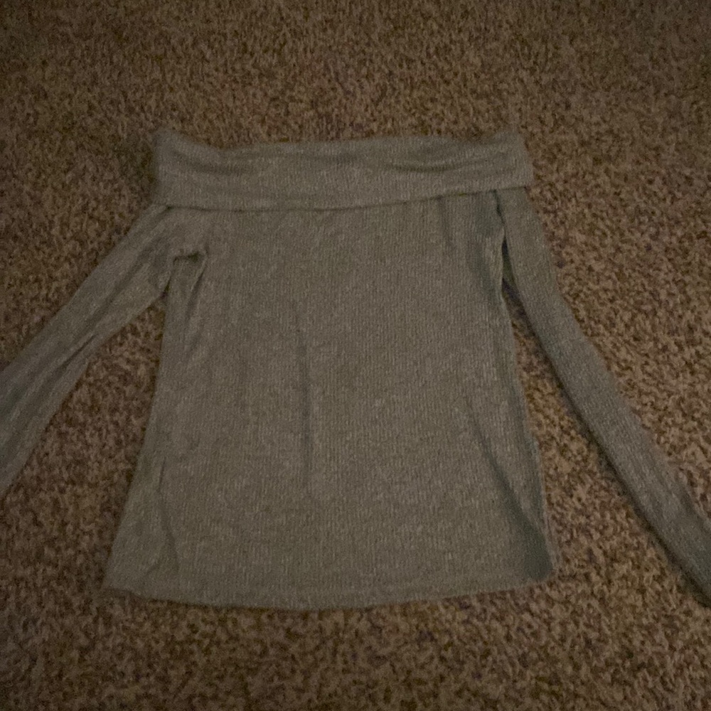 grey scoop neck sweater